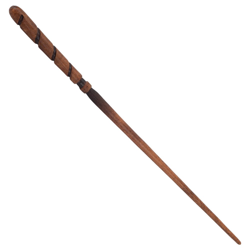 Cottage Garden Ombre Brown Woodgrain Spiral 13.75 inch Resin Collectible Witch Wizard Cosplay Magic Wand