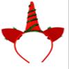 Needzo Christmas Unicorn Headband with Jingle Bells, Festive Holiday Reindeer Party Accessory, Red and Green, One Size Fits Most view 2