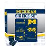 Masterpieces Game Day - NCAA Michigan Wolverines - 6 Piece Team Logo Dice Set - D6 Standard Size view 1