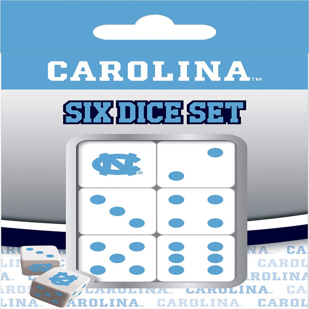 Masterpieces Game Day - NCAA UNC Tar Heels - 6 Piece Team Logo Dice Set - D6 Standard Size