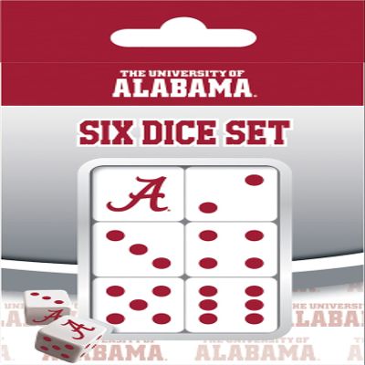 MasterPieces Game Day - NCAA Alabama Crimson Tide - 6 Piece Team Logo Dice Set - D6 Standard Size