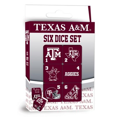 MasterPieces Game Day - NCAA Texas A&M Aggies - 6 Piece Team Logo Dice Set - D6 Standard Size