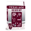 MasterPieces Game Day - NCAA Texas A&M Aggies - 6 Piece Team Logo Dice Set - D6 Standard Size view 1