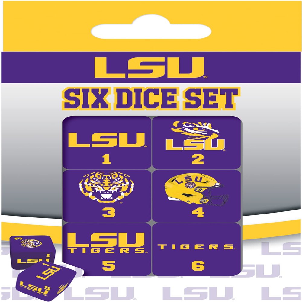 Masterpieces NCAA Louisiana State University (LSU) Tigers Dice Set, Team Colors, one Size