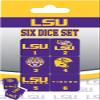 Masterpieces NCAA Louisiana State University (LSU) Tigers Dice Set, Team Colors, one Size view 1