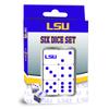Masterpieces NCAA Louisiana State University (LSU) Tigers Dice Set, Team Colors, one Size view 2