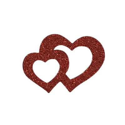 Red Heart Glitter Sticker - Self-Adhesive, Sparkling Decoration for Crafts, Cards, and Gifts
