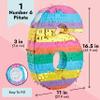 BLUE PANDA Rainbow Number 6 Pinata - Sturdy Corrugated Build & Easy Hang for Fiesta Party - Candy Filled 6th Birthday Party Surprise - Vibrant Tie-Dye Items for Kids - Small (16.5x11x3 In), Blue/White view 3