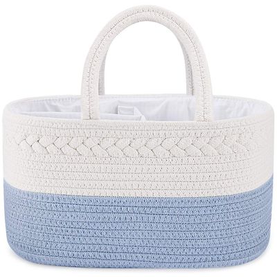 ABenkle Diaper Caddy Organizer - Cotton Rope Nursery Storage Basket for Baby Essentials, Boys & Girls Shower Gift, Changing Table Organizer