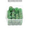 Green Vortex Dice with Gold Pips D6 12mm (1/2in) Pack of 50 Wondertrail view 2