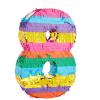 BLUE PANDA 8 Pinata - Small Multicolor, 11.4 x 16.5 x 3 In - Neon Rainbow Pinata in Shape of 8 for Girls Birthday Party view 1