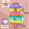BLUE PANDA 8 Pinata - Small Multicolor, 11.4 x 16.5 x 3 In - Neon Rainbow Pinata in Shape of 8 for Girls Birthday Party view 3