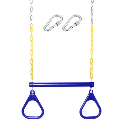 18" Trapeze Swing Bar Rings 48" Heavy Duty Plastic Coated Chains Swing Set Accessories Playground Swing Seat