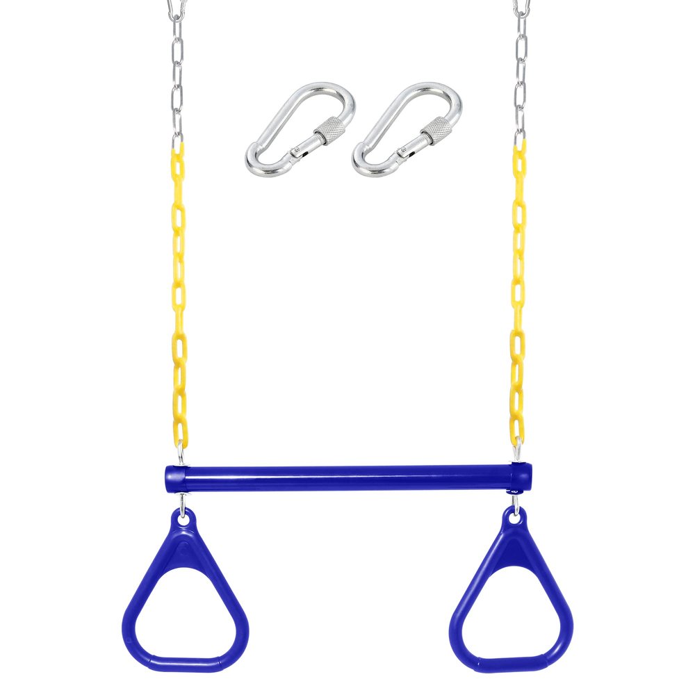 18" Trapeze Swing Bar Rings 48" Heavy Duty Plastic Coated Chains Swing Set Accessories Playground Swing Seat