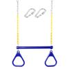 18" Trapeze Swing Bar Rings 48" Heavy Duty Plastic Coated Chains Swing Set Accessories Playground Swing Seat view 1