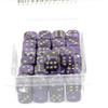 Purple Vortex Dice with Gold Pips D6 12mm (1/2in) Pack of 50 Wondertrail view 2