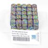 Mosaic Festive Dice with Yellow Pips 16mm (5/8in) D6 Pack of 50 Wondertrail view 1