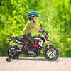 Costzon 12V Kids Motorcycle, Licensed Aprilia Electric Motorcycle Ride On Toy w/Training Wheels, Spring Suspension, LED Lights, Sounds & Music, MP3, Battery Powered Dirt Bike for Boys & Girls, Black view 2