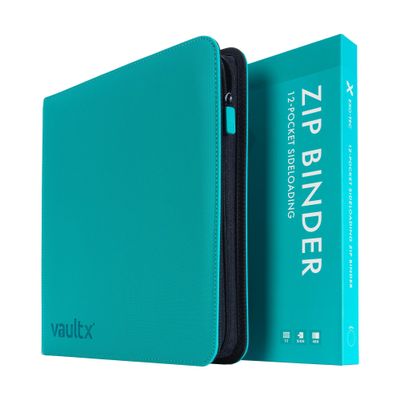 Vault X 12 Pocket Trading Card Zip Binder - 480 cards, Premium Exo-Tec Album Material, 20 Side-Loading Pages, Folder for Collectible Card Games, Sports, TCG (Teal)