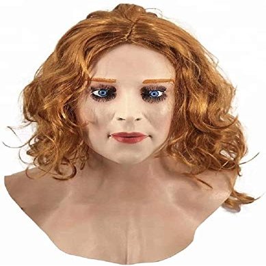 Luxury Novelty Female Blonde Blue Eyes Latex mask Wig Party Cosplay Carnival Halloween mask Carnival Carnival