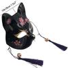 Luxury Novelty Kitsune Fox Mask for Masquerade Ball, Animal Cosplay Kabuki Cat Masks Carnival Carnival (Color : Black Magical Flower) view 3