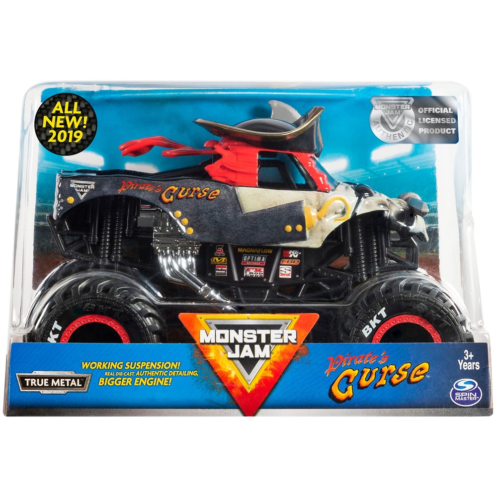 Monster Jam, Official Pirate's Curse Monster Truck, Collector Die-Cast Vehicle, 1:24 Scale, Kids Toys for Boys and Girls Ages 3 and up