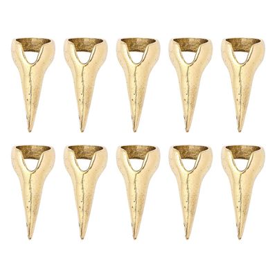 Minkissy 10pcs Halloween Costume Claws Fake Finger Nail Tip Rings Halloween Cosplay Props Party Supplies Bronze