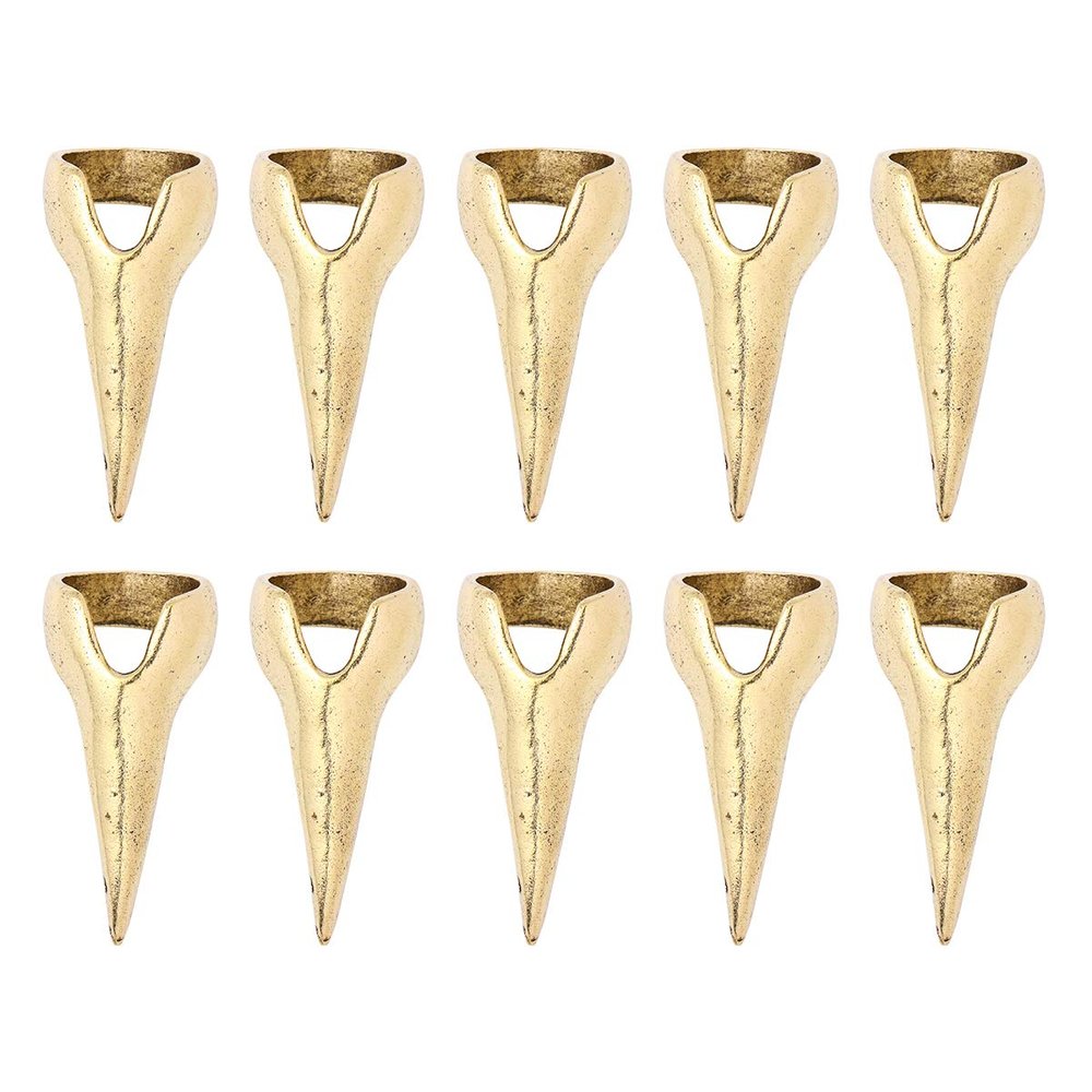Minkissy 10pcs Halloween Costume Claws Fake Finger Nail Tip Rings Halloween Cosplay Props Party Supplies Bronze