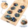 AMEROUS Wooden Mancala Board Game Set - Folding Board - Multi Color Glass Stones - Gift Package - Mancala Instructions, Portable Travel Board Game for Kids and Adults view 2