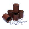 5 Pack PU Leather Dice Cups Felt Lining Quiet Shaker with 30 Dot Dice for Bar Party Yahtzee Farkle Dice Games view 1