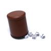 5 Pack PU Leather Dice Cups Felt Lining Quiet Shaker with 30 Dot Dice for Bar Party Yahtzee Farkle Dice Games view 2