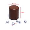 5 Pack PU Leather Dice Cups Felt Lining Quiet Shaker with 30 Dot Dice for Bar Party Yahtzee Farkle Dice Games view 3