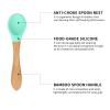 Baby Bamboo Suction Plate, Bowl and Spoon Set, Wooden Feeding Set for Toddler 1-3 Year Old, Silicone Suction Sticks to Most High Chairs for Non Slip & Silicone Spoon Tips with Wood Handle view 4