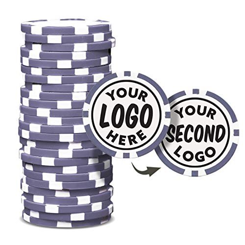Clip Wipes Custom Poker Chips (50 Pack) | Personalized Monogram Logo Poker Chips - Your Custom Logo (Purple-50)