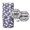 Clip Wipes Custom Poker Chips (50 Pack) | Personalized Monogram Logo Poker Chips - Your Custom Logo (Purple-50) view 1