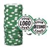 Clip Wipes Custom Poker Chips (50 Pack) | Personalized Monogram Logo Poker Chips - Your Custom Logo (Green-50) view 1