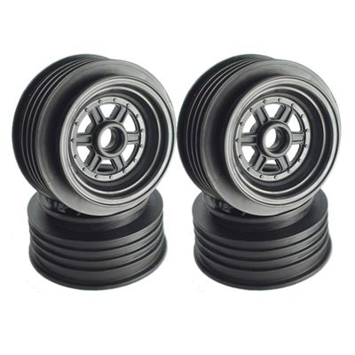 DE Racing Gambler Front Black Wheels (4Pcs) for 3/8" Bearing/CW Offset