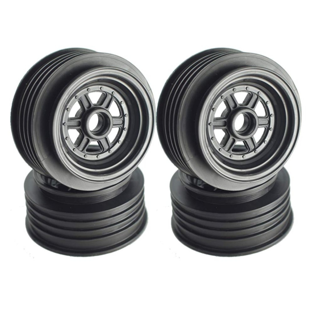DE Racing Gambler Front Black Wheels (4Pcs) for 3/8" Bearing/CW Offset