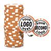 Clip Wipes Custom Poker Chips (50 Pack) | Personalized Monogram Logo Poker Chips - Your Custom Logo (Orange-50) view 1