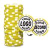 Clip Wipes Custom Poker Chips (50 Pack) | Personalized Monogram Logo Poker Chips - Your Custom Logo (Yellow-50) view 1