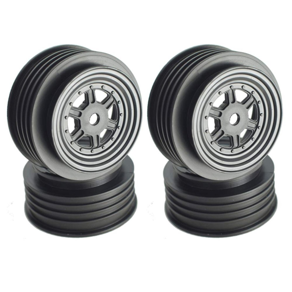 DE Racing Gambler Front Black Wheels (4Pcs) w/ 12mm Hex/TLR Offset