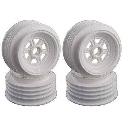 DE Racing Gambler Front White Wheels (4Pcs) for 3/8" Bearing/Custom Works/GFRP