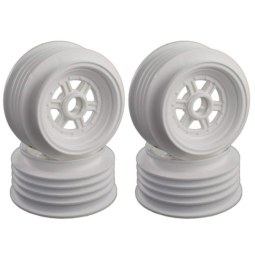 DE Racing Gambler Front White Wheels (4Pcs) for 3/8" Bearing/Custom Works/GFRP