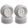 DE Racing Gambler Front White Wheels (4Pcs) for 3/8" Bearing/Custom Works/GFRP view 1