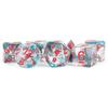 Battle Wounds Unicorn Dice with Red Numbers Acrylic 7 Dice Set Metallic Dice Games view 1