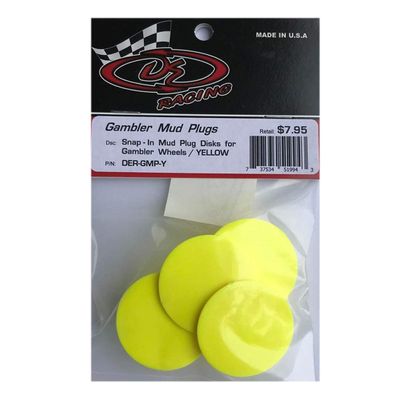DE Racing DER-GMP-Y Snap-in Mud Plugs Disk : Gambler Wheels Yellow (4)
