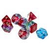 Sirius Dice SDZ000405 Watermelon Dice with Silver Numbers - 7 Piece view 1