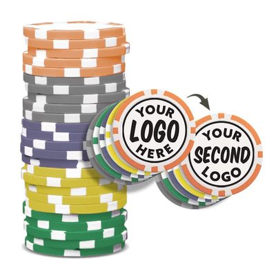 Clip Wipes Custom Poker Chips (50 Pack) | Personalized Monogram Logo Poker Chips - Your Custom Logo (Bright-50)
