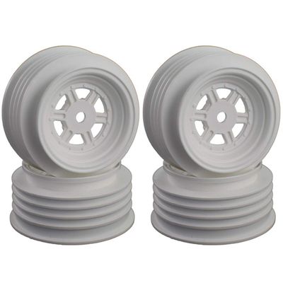 DE Racing Gambler Front White Wheels (4Pcs) w/ 12mm Hex/AE Offset