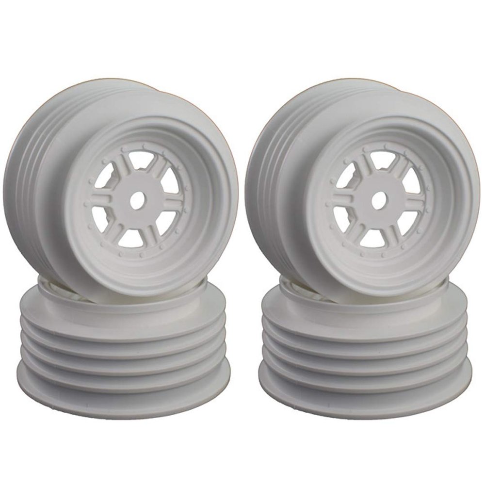 DE Racing Gambler Front White Wheels (4Pcs) w/ 12mm Hex/AE Offset